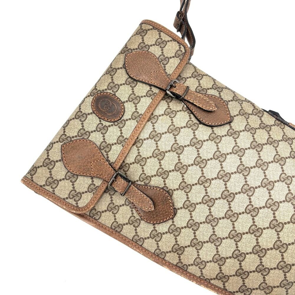 Vintage Gucci Tan GG Monogram Rifle Sling Bag - Picture 3 of 8